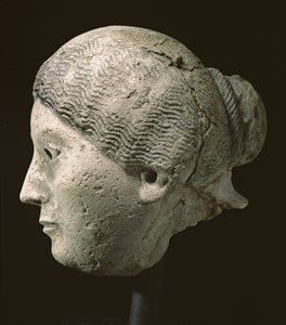 Zijaanzicht van het hoofd van een vrouw, 2e of 3e eeuw na Christus